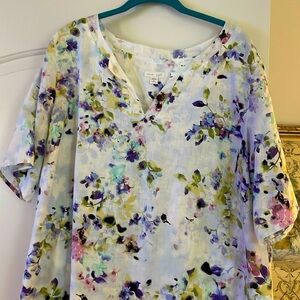 Beautiful j.jill linen dress. Water color effect with beautiful colors.